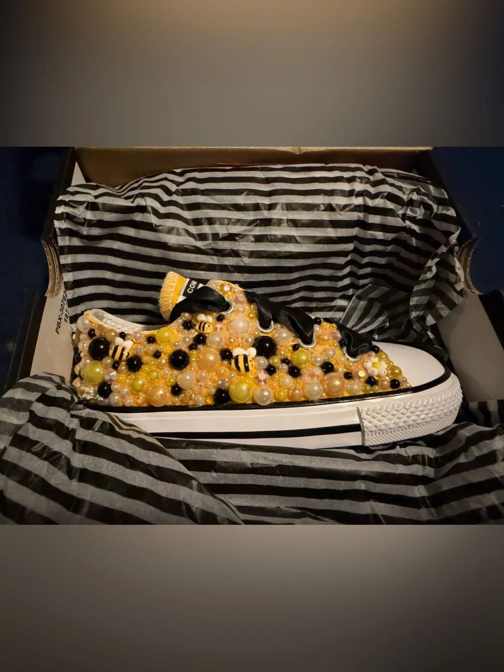 Custom Hand beaded Converse Chuck Taylors